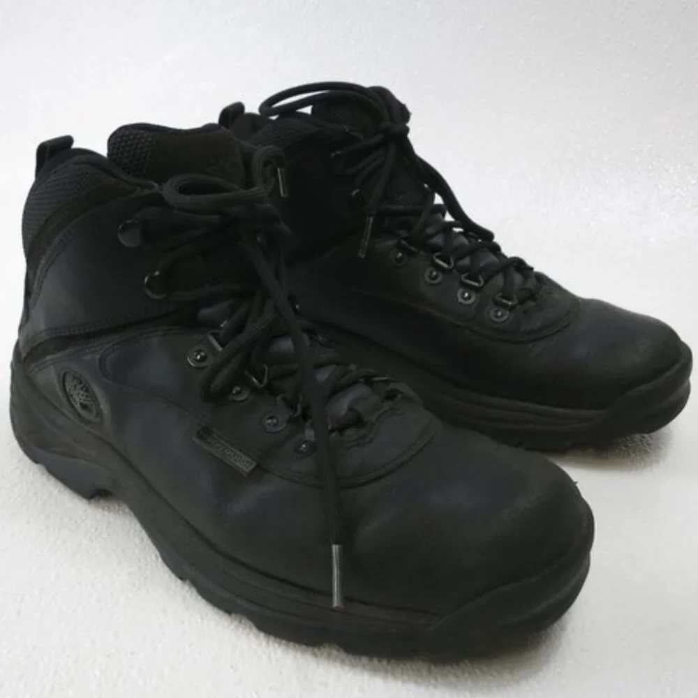 Timberland Waterproof Black Leather Hiking Boots Shoe Mens Comfort Footwear sz 9